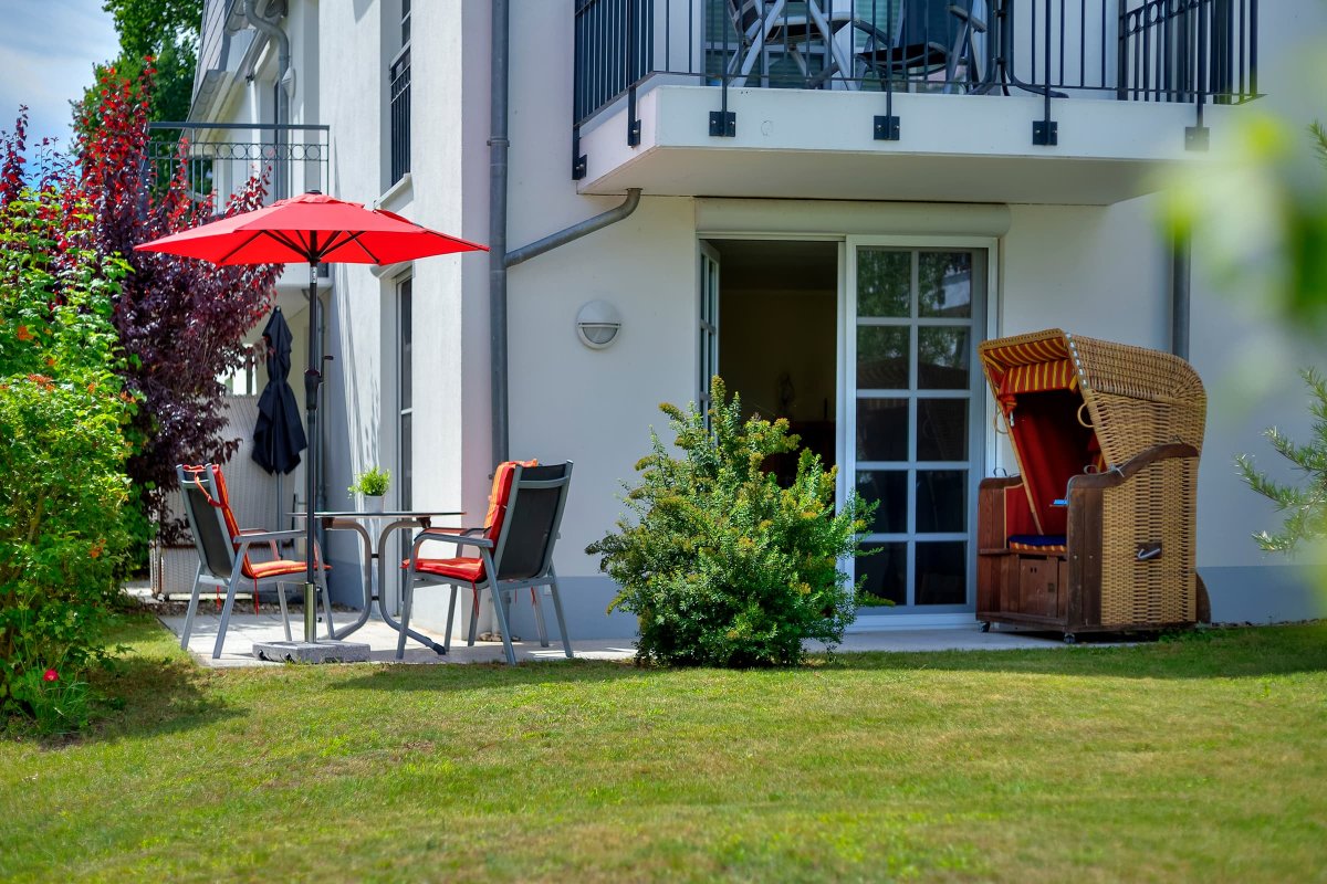 Terrasse der Wohnung 47 mit Blick in Richtung Balmer See
